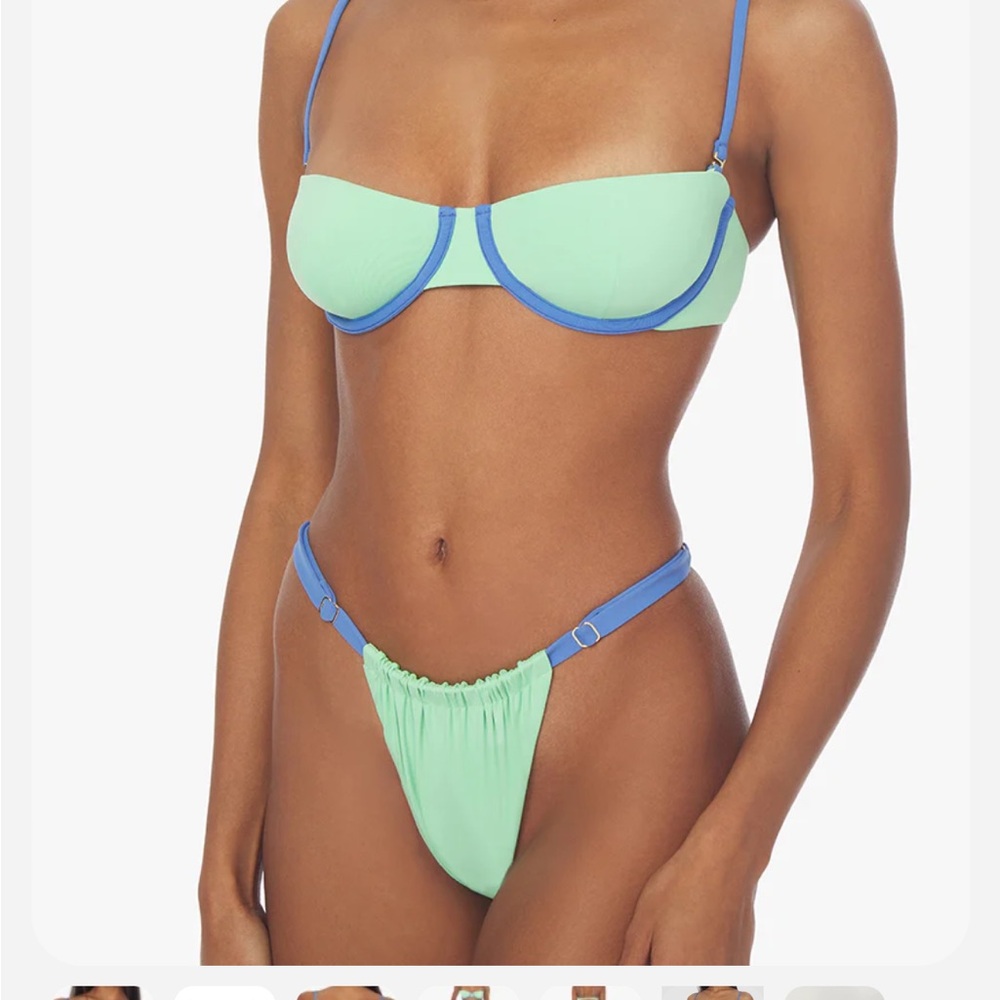 WeWoreWhat Balconette Bikini Top S and Ajustable Ruched Bikini Bottom S